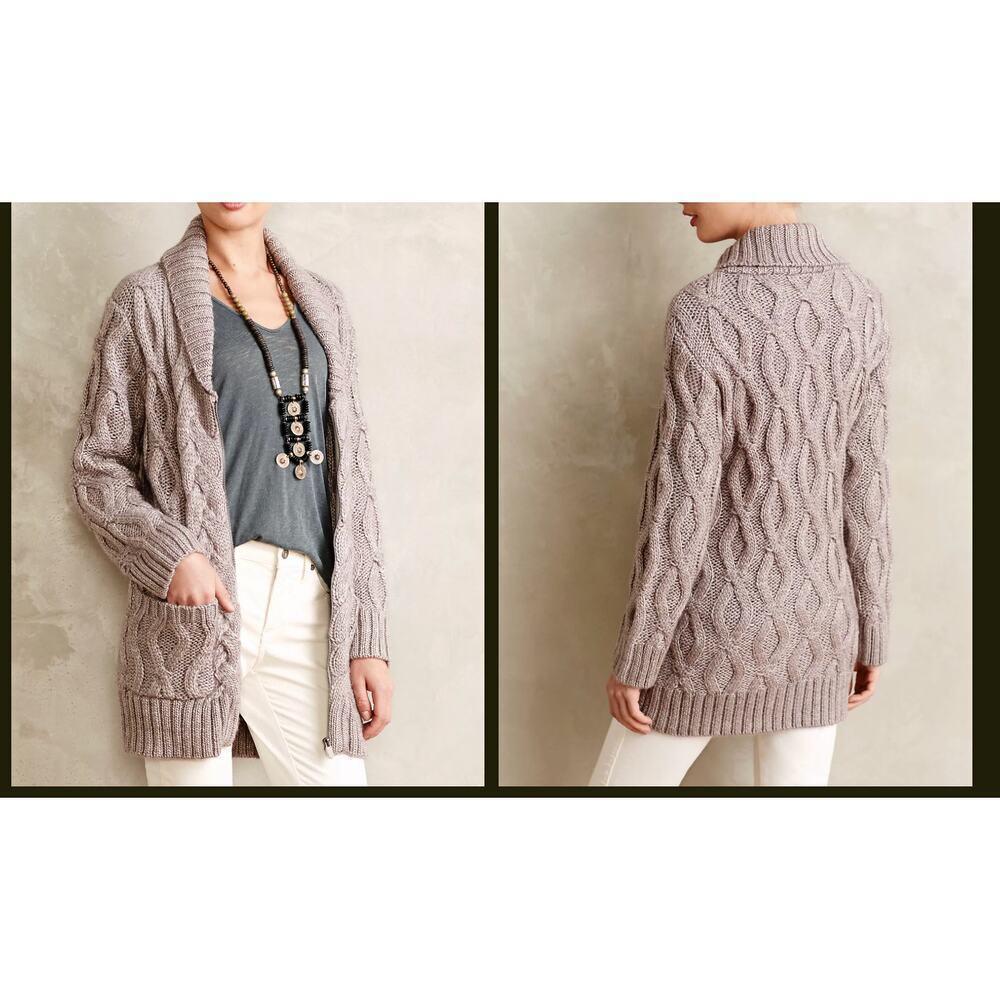 Anthropologie Dolan Zipped Griffin Cable Knit Cardigan XS